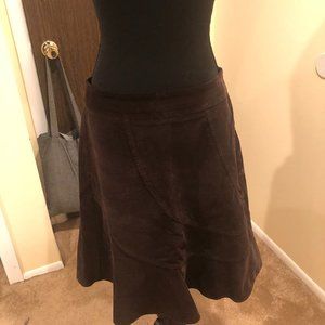Brown corduroy tulip skirt